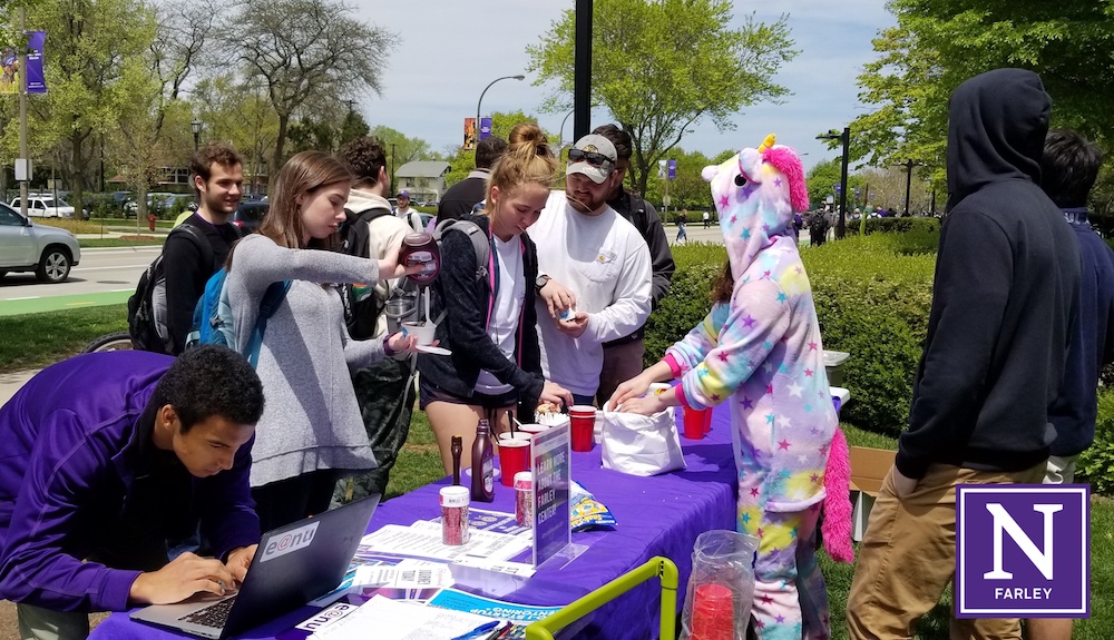 Farley Center's Ice Cream Social event was a popular spring event that introduced a number of students to our center and our famous Farley Center unicorn mascot